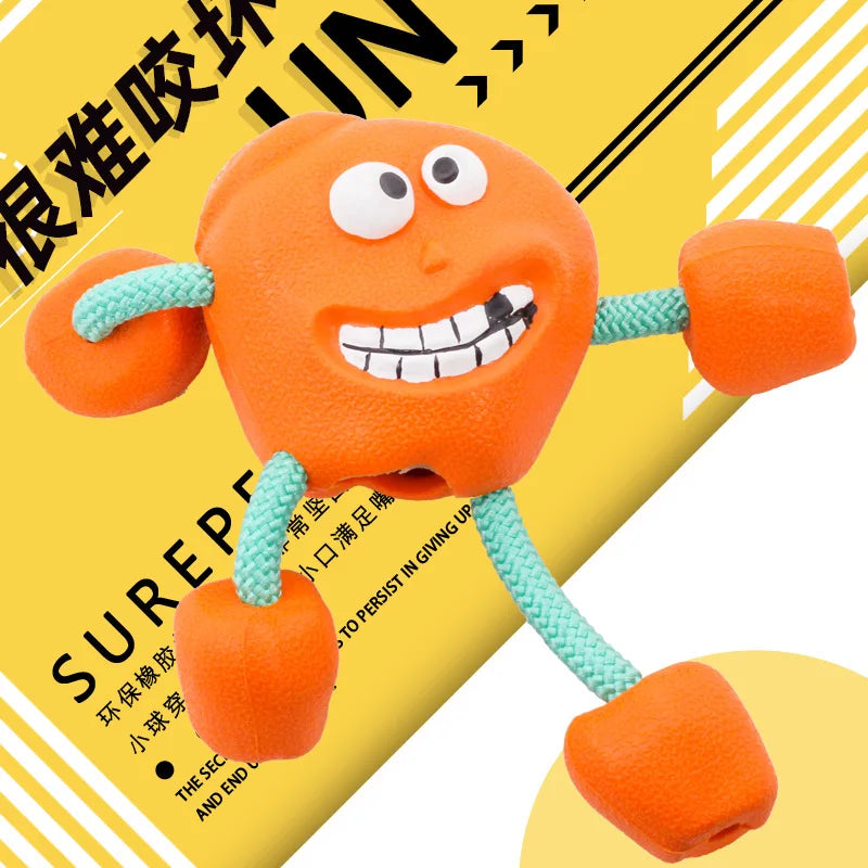 Hundespielzeug Gummi-Smiley-Ball mit Sound | Zahnpflege | 9x8 cm | 3 Farben