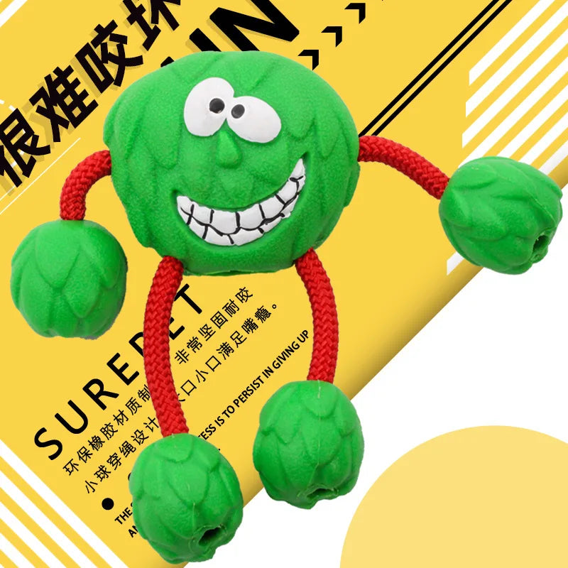Hundespielzeug Gummi-Smiley-Ball mit Sound | Zahnpflege | 9x8 cm | 3 Farben