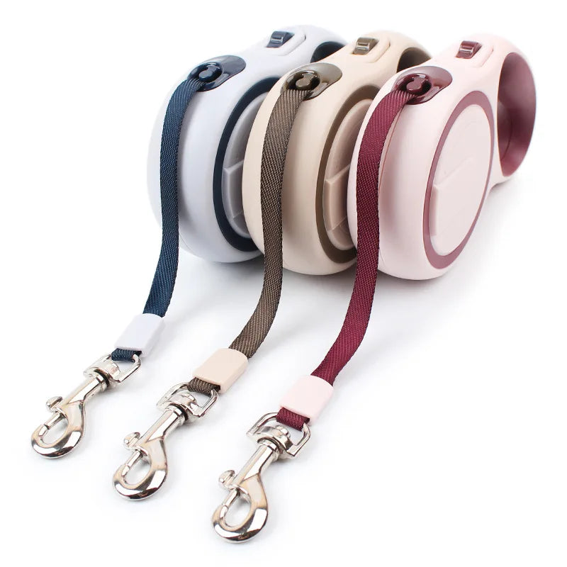 Einziehbare Hundeleine (Rollleine) – 3m oder 5m, 3 Farben