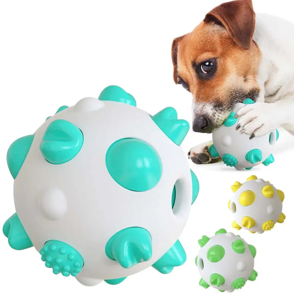 Hundespielzeug Gummi-Rollball mit Noppen | Zahnpflege & Training | 3 Farben