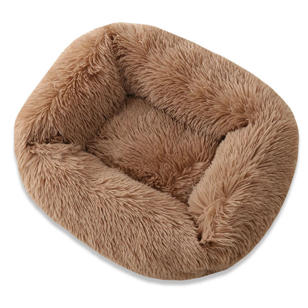 Plüsch-Hundebett quadratisch – superweich & warm, 12 Farben, XS bis L für alle Hunde