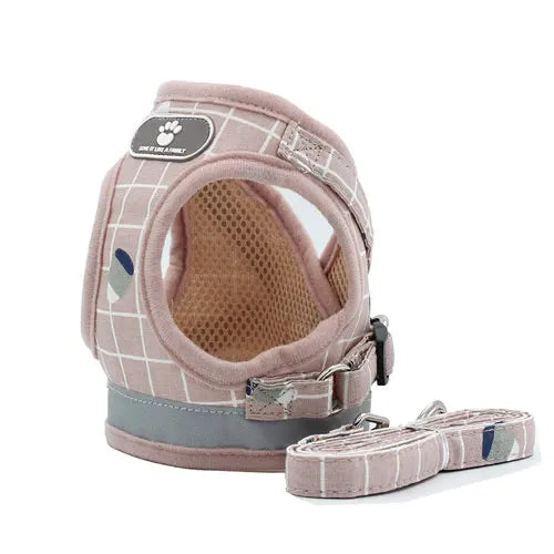 Reflektierendes Mesh-Westen-Geschirr fuer Kleinhunde - Nylon | 3 Farben | XS-XL | Mit Leine