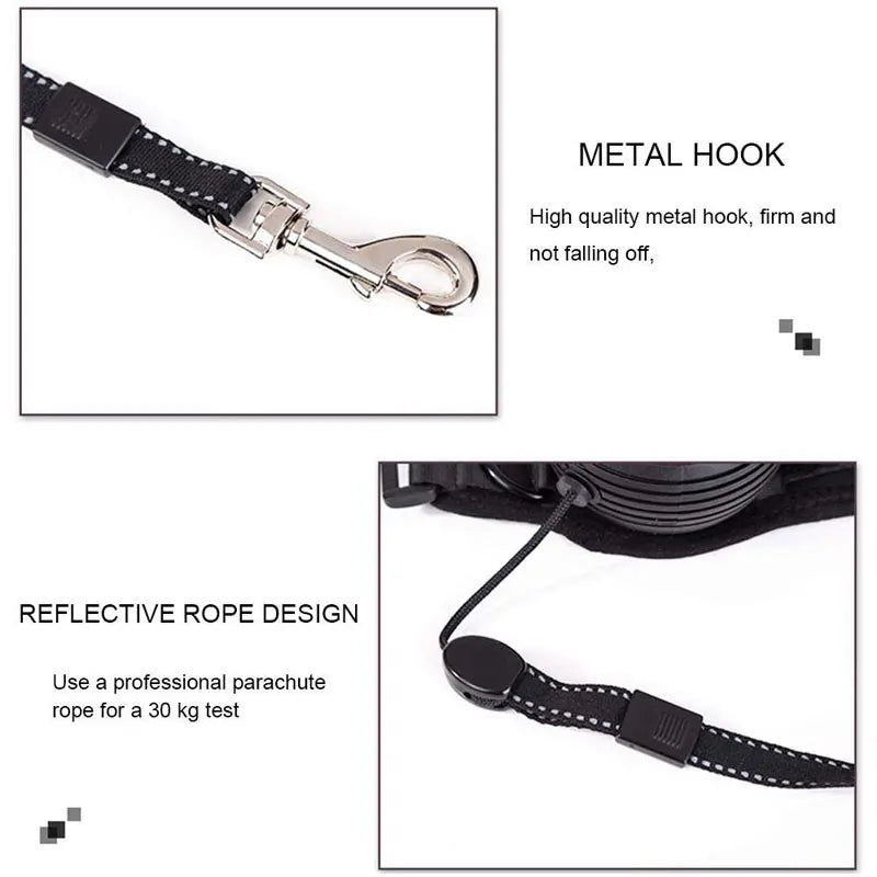 Hands-Free Hundeleine am Handgelenk – einziehbar 3 m, bis 70 kg, 5 Farben