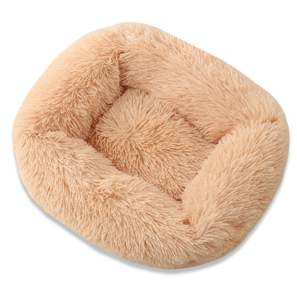 Plüsch-Hundebett quadratisch – superweich & warm, 12 Farben, XS bis L für alle Hunde
