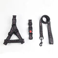 Halsband-Geschirr-Leine-Set mit Buchstaben-Print – Nylon, S–L