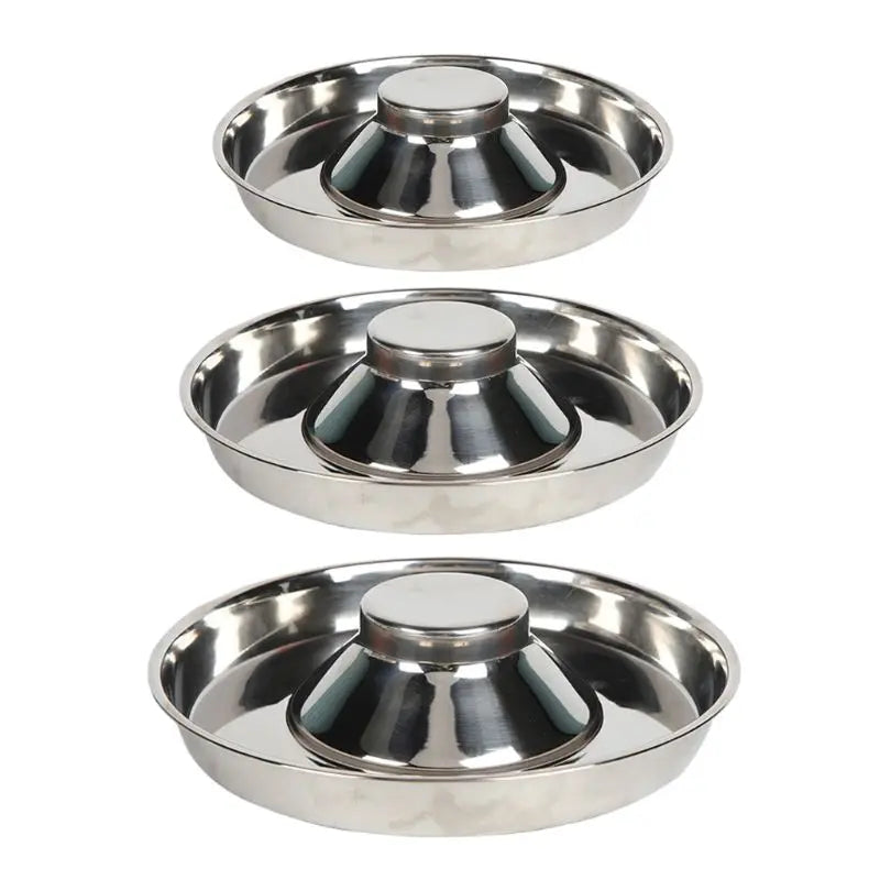Edelstahl Welpennapf – Flach, Erhöhter Rand, S/M/L (26–34 cm)