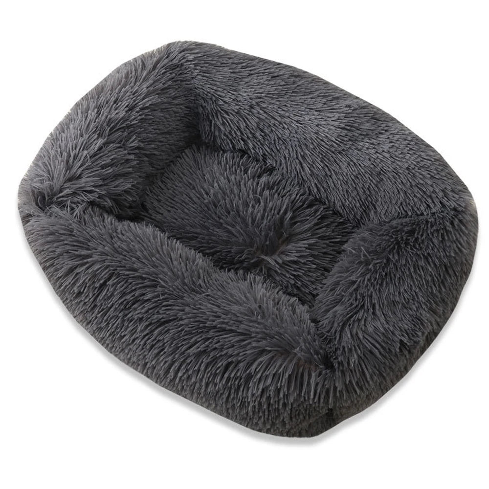 Plüsch-Hundebett quadratisch – superweich & warm, 12 Farben, XS bis L für alle Hunde