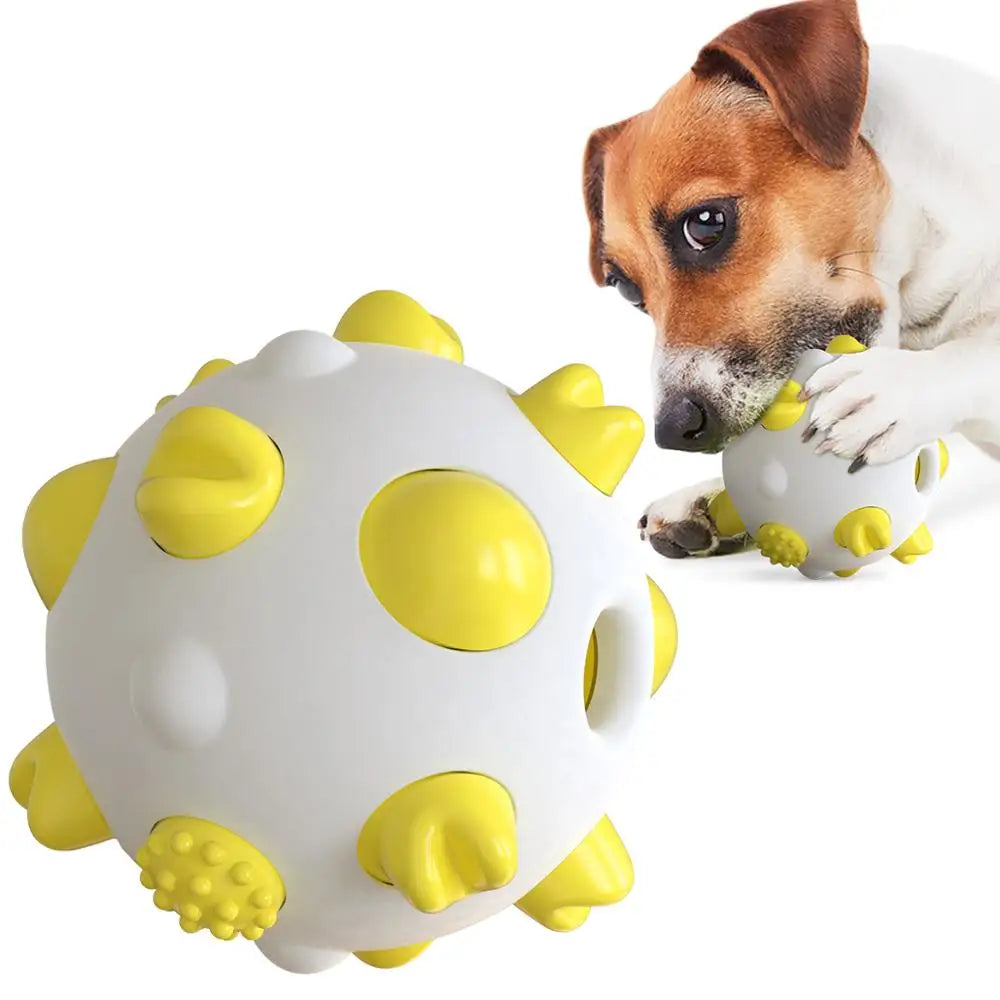 Hundespielzeug Gummi-Rollball mit Noppen | Zahnpflege & Training | 3 Farben