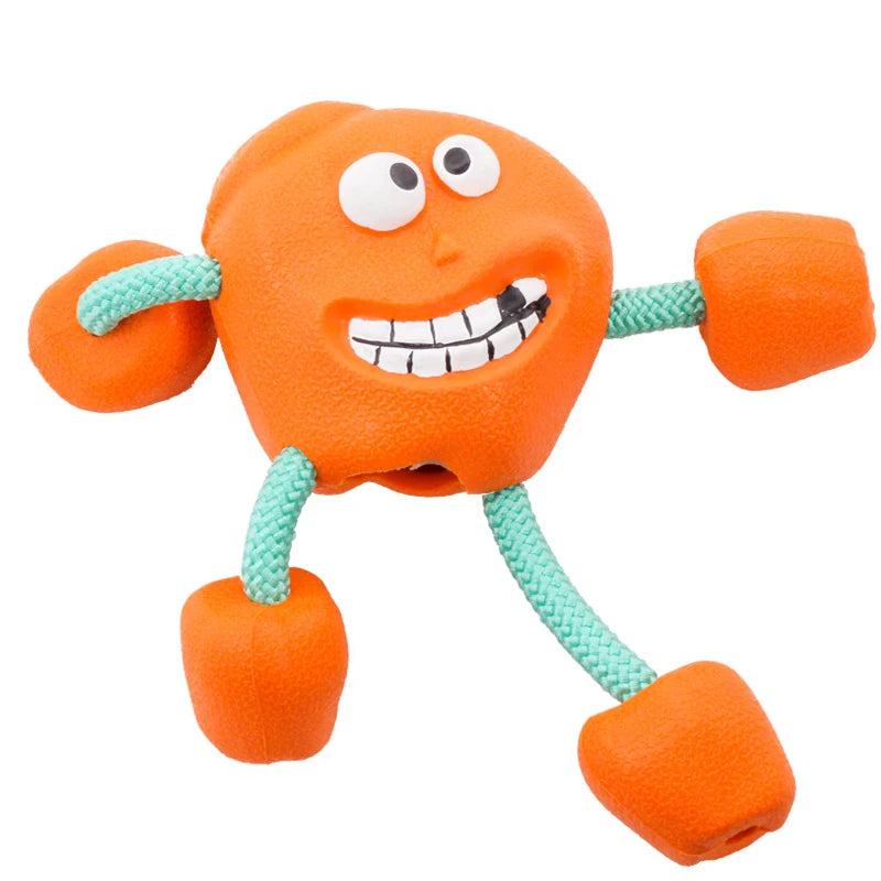 Hundespielzeug Gummi-Smiley-Ball mit Sound | Zahnpflege | 9x8 cm | 3 Farben
