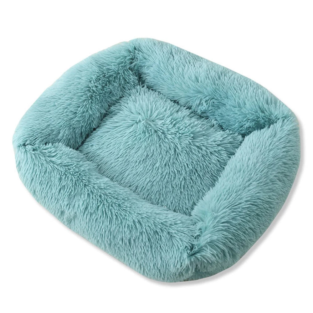 Plüsch-Hundebett quadratisch – superweich & warm, 12 Farben, XS bis L für alle Hunde