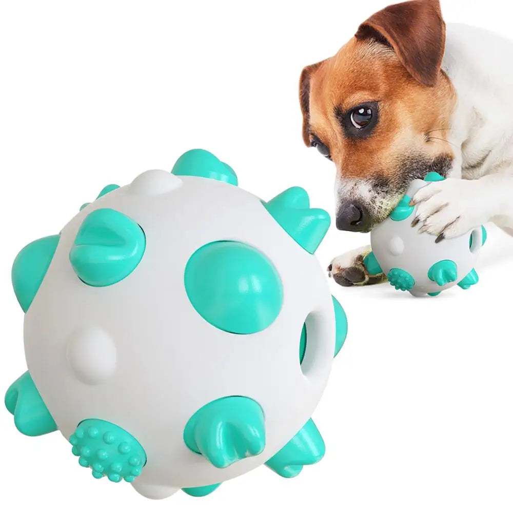 Hundespielzeug Gummi-Rollball mit Noppen | Zahnpflege & Training | 3 Farben