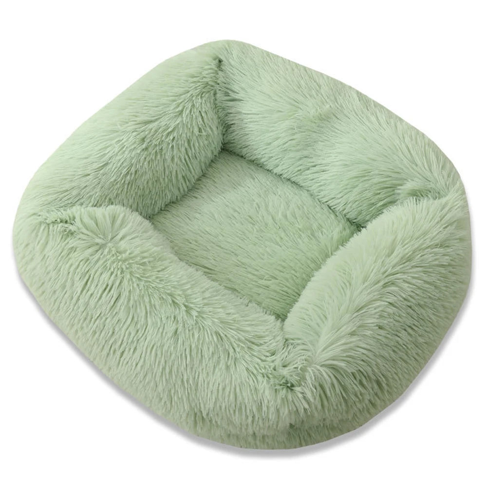 Plüsch-Hundebett quadratisch – superweich & warm, 12 Farben, XS bis L für alle Hunde