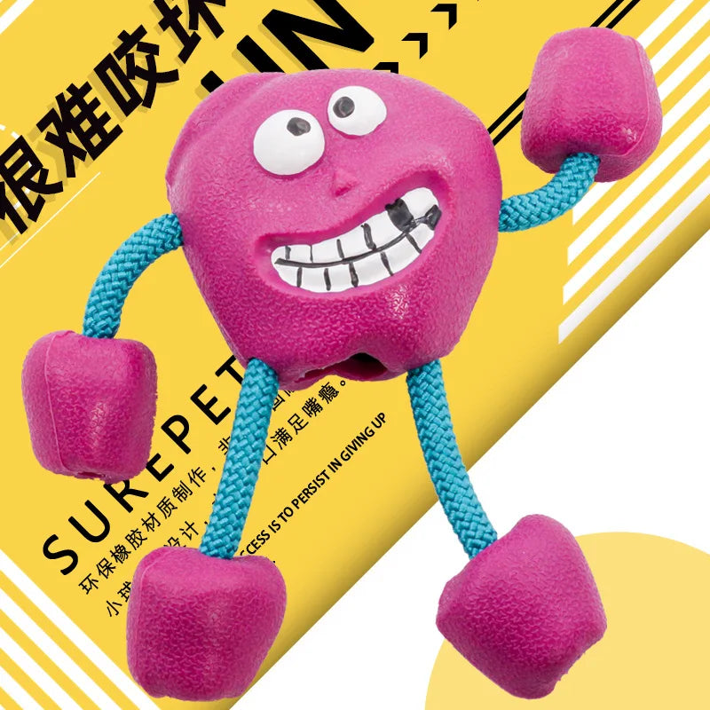 Hundespielzeug Gummi-Smiley-Ball mit Sound | Zahnpflege | 9x8 cm | 3 Farben
