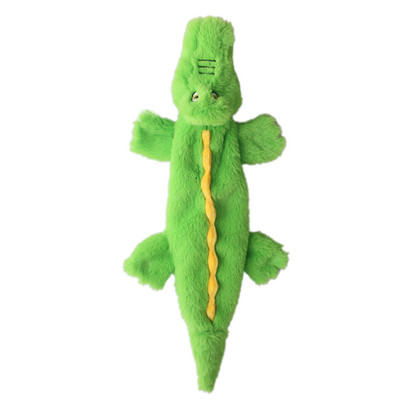 Plüsch Krokodil Quietschspielzeug – Füllungsfrei, Knister & Quietscher für Hunde