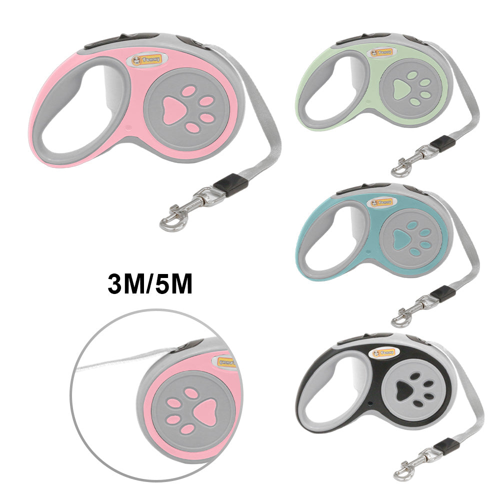 Einziehbare Hundeleine aus Nylon – 3m oder 5m, 360° knickfrei & Einhand-Bremse