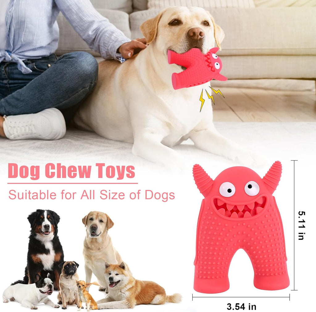 Monster-Kauspielzeug für Hunde – Naturkautschuk, Quietscher & Zahnpflege