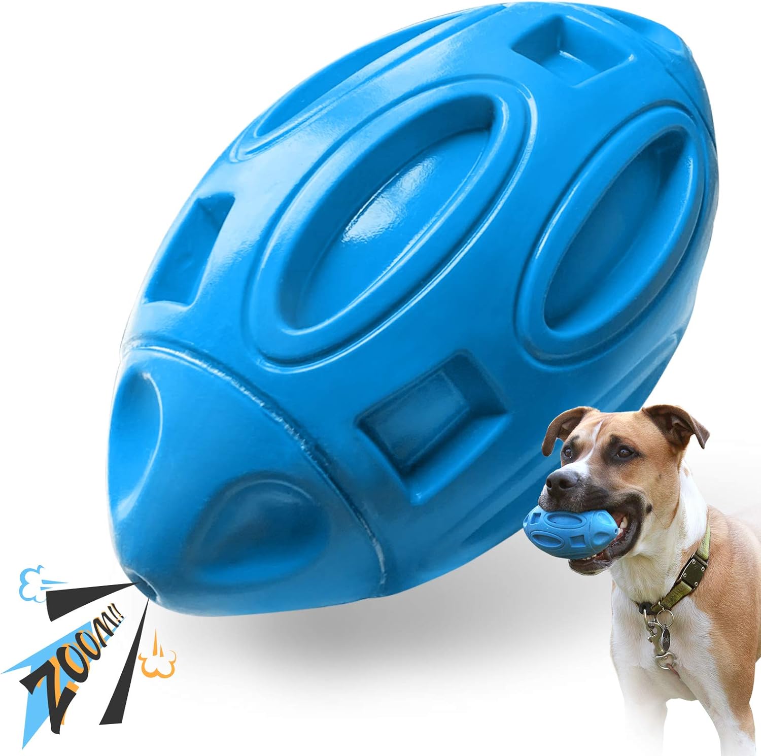 Quietscher-Kauball aus Naturkautschuk für Hunde – Robust & Langlebig | Blau / Grün / Orange
