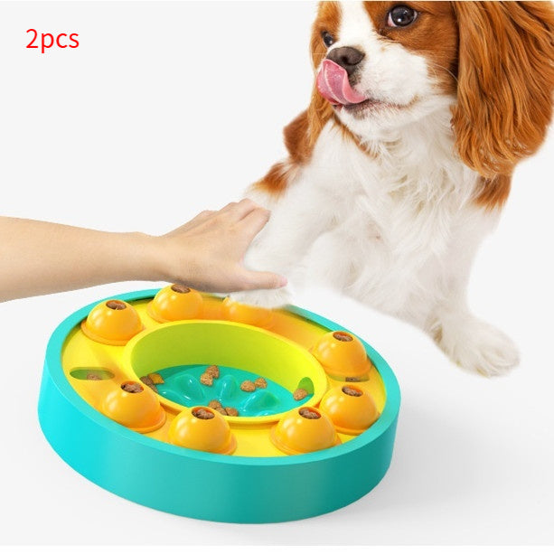 Interaktives Hunde-Intelligenzspielzeug mit Slow Feeder & Roulette – Grün / Blau