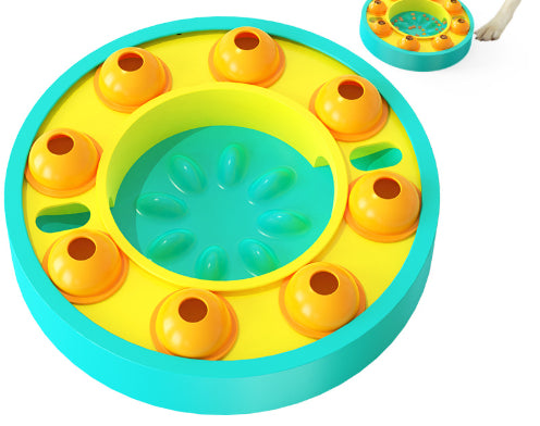 Interaktives Hunde-Intelligenzspielzeug mit Slow Feeder & Roulette – Grün / Blau