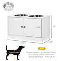 Premium Hundenapf-Station mit Stauraum-Schrank – 44L, Edelstahl, Weiß, für große Hunde