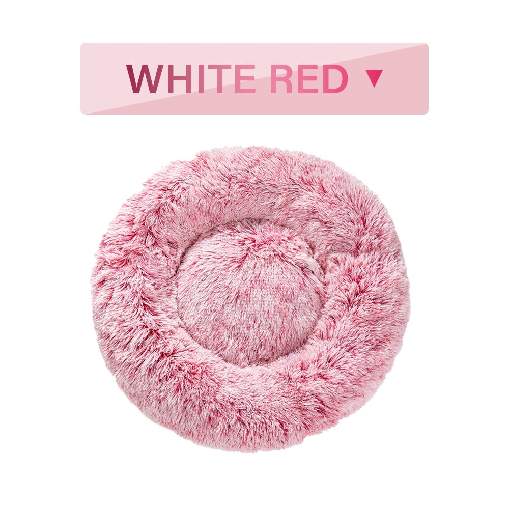 Flauschiges Donut-Hundebett – Luxus-Langflor-Plüsch, 11 Farben, S–XL