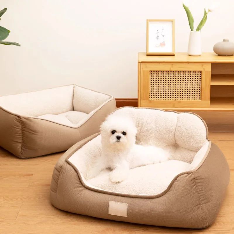 Plüsch Hundebett – Weiches Sofa-Bett waschbar für Hunde