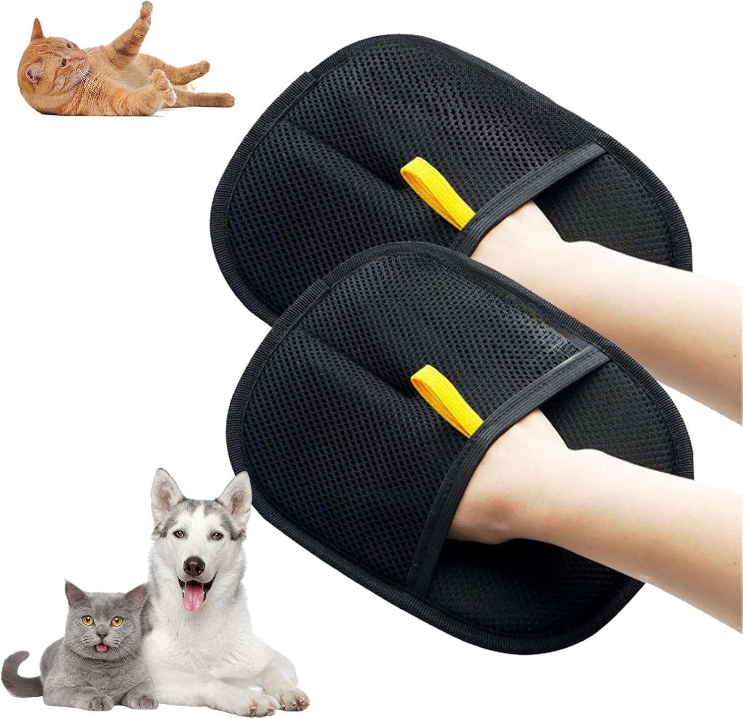 Elektrostatische Fellentfernungs-Handschuhe für Hunde & Katzen – beidseitig & haftend