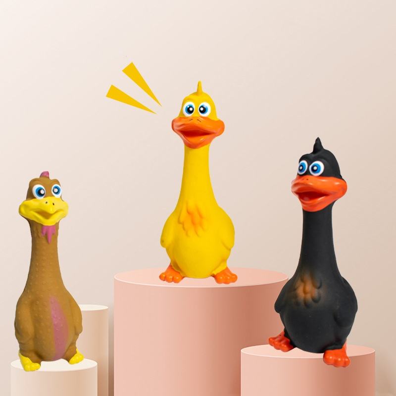 3er-Set Quietschende Latex-Hühner für Hunde – TPR, interaktiv & bissfest