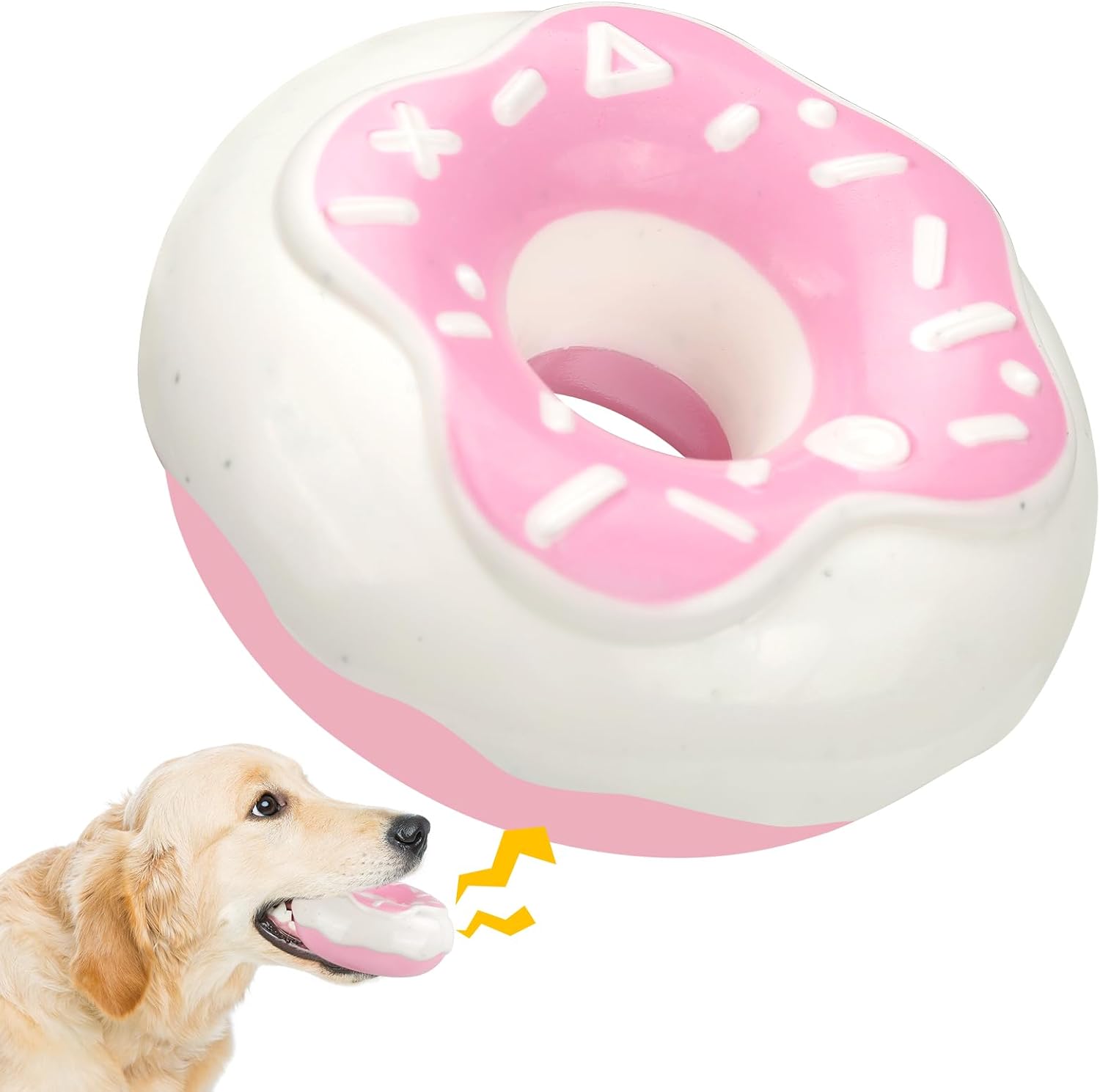 Donut Kauspielzeug für Hunde – TPR, Quietscher & Zahnpflege
