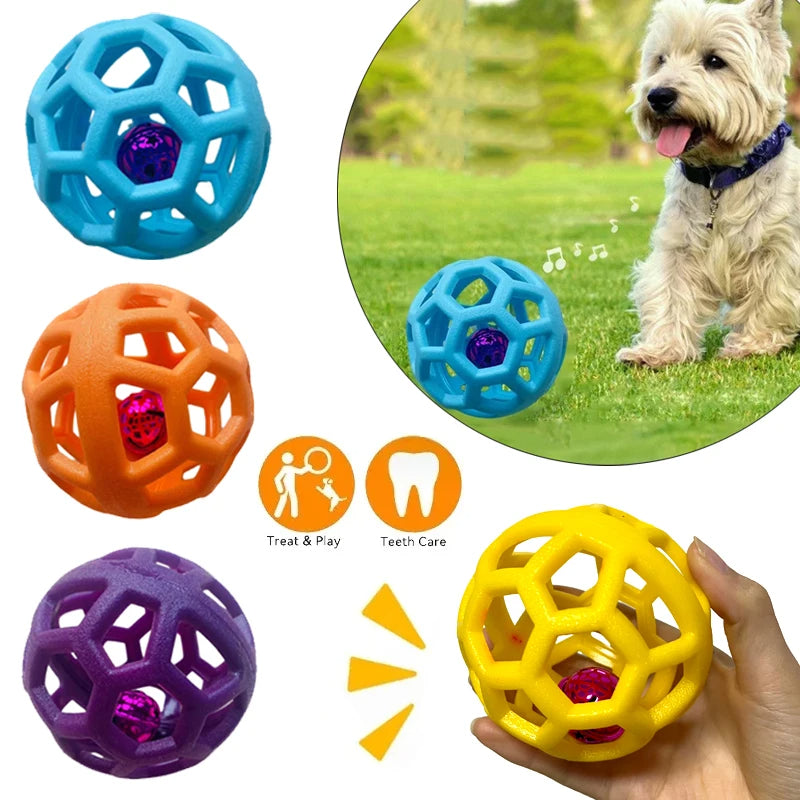 TPR Kauball für Hunde – mit & ohne Glöckchen (9 cm, 4 Farben)