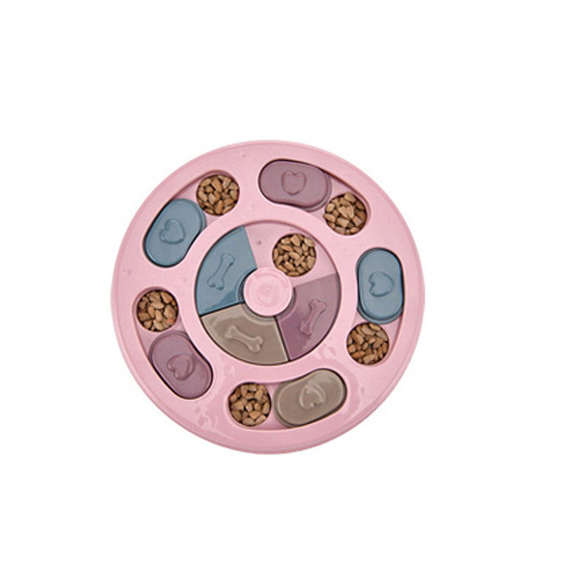 Anti-Schling-Drehteller-Napf für Hunde – 3 Muster, in Pink, Grün & Blau