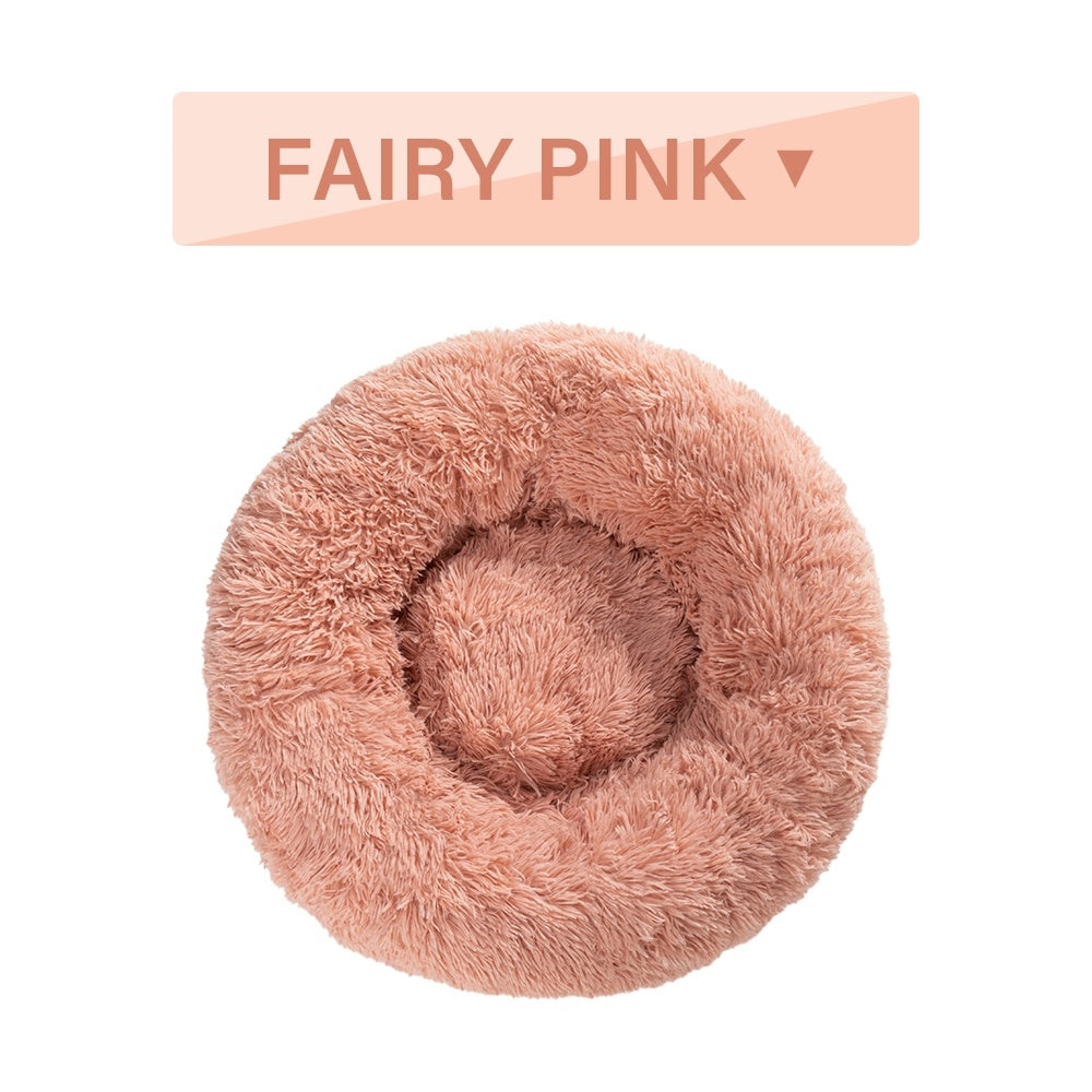 Flauschiges Donut-Hundebett – Luxus-Langflor-Plüsch, 11 Farben, S–XL