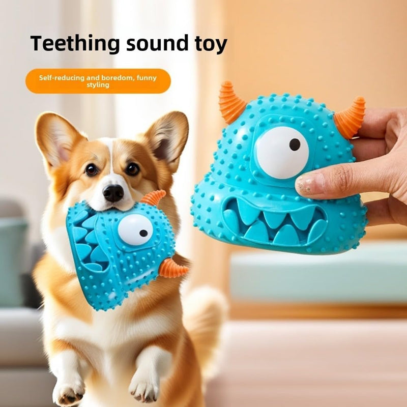 Silikon Monster Spielzeug für Hunde – Quietscher, Zahnpflege & Snack-Fach