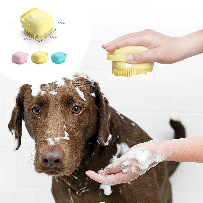 Silikon-Badebürste mit Shampoo-Füllung für Hunde & Katzen – Massage & Reinigung