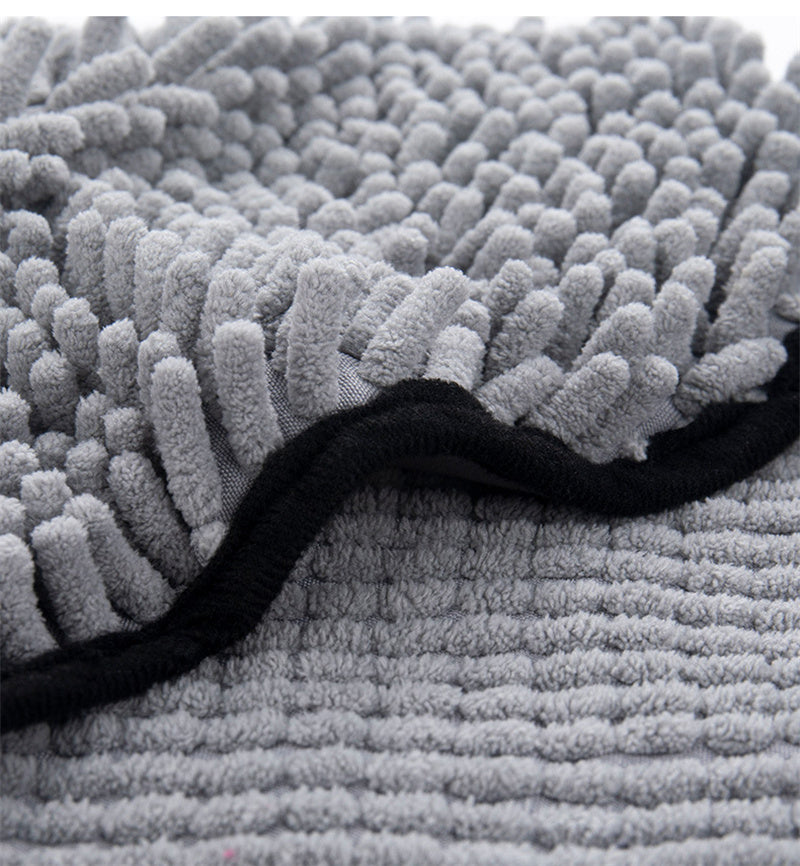Chenille-Handtuch für Hunde & Katzen – superabsorbierend, Doppeltaschen & schnelltrocknend