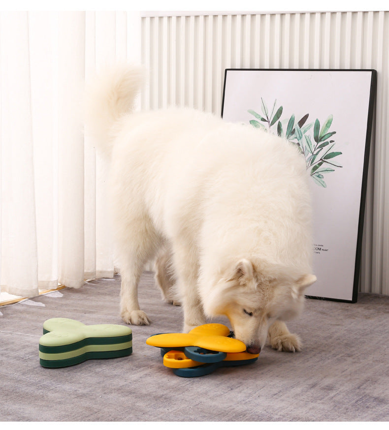 Drehbarer Puzzle-Futterspender für Hunde – 9 Fächer & IQ-Training