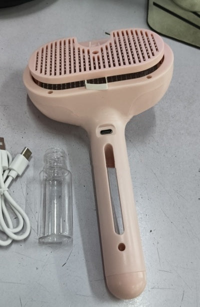 Selbstreinigender Fellbürsten-Kamm für Hunde – USB, Sprühnebel & Knoten-Löser