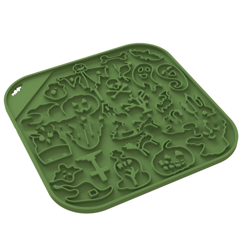 Halloween Silikon-Leckpad für Hunde – Anti-Schling, Kürbis & Geist-Design