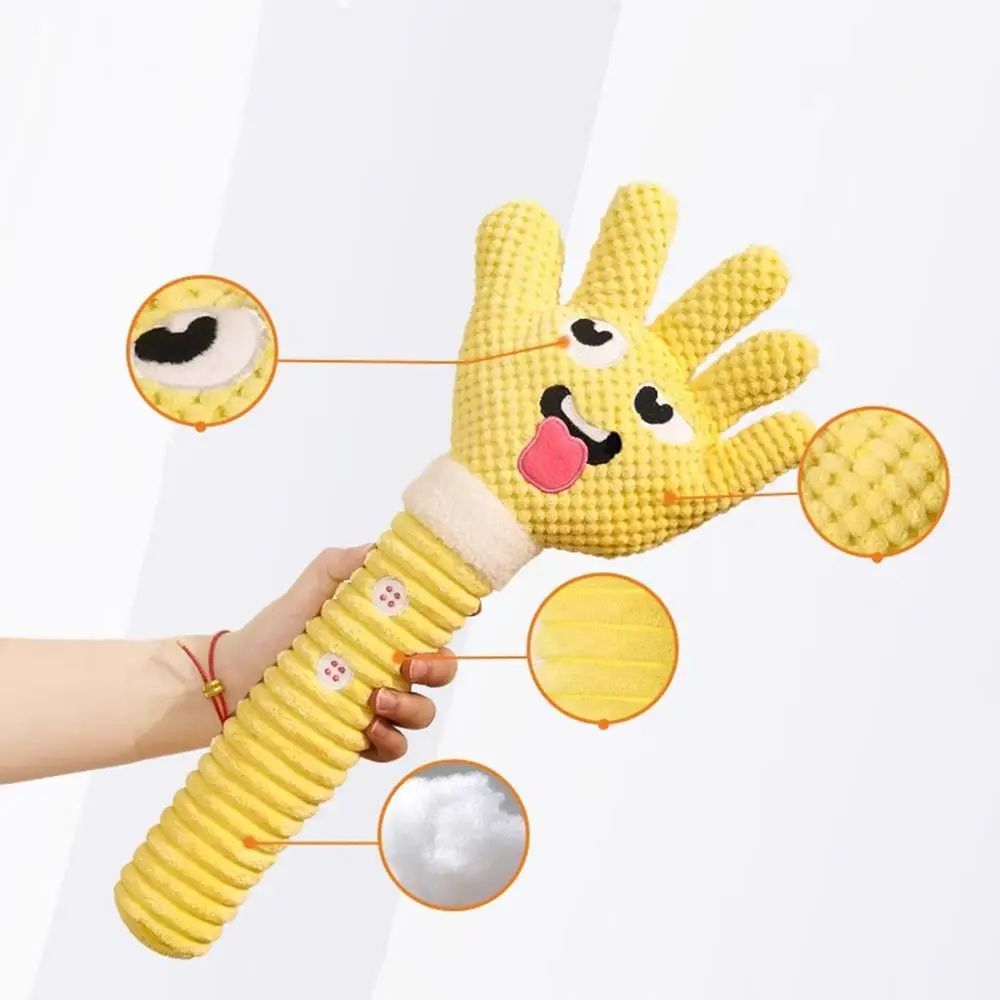 Plüsch Quietschspielzeug Hund – Hand-Design, bissfest (Gelb)