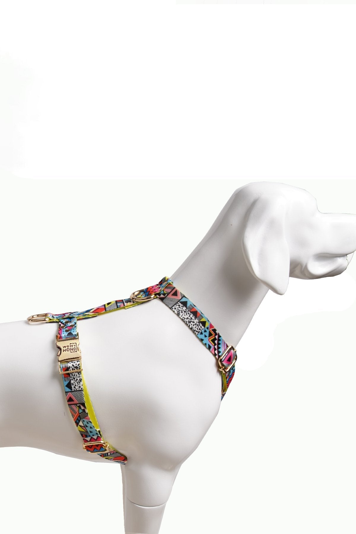 Hundegeschirr "Ethnic Vibrance" – leicht, schnelltrocknend, goldene Akzente, XS–L