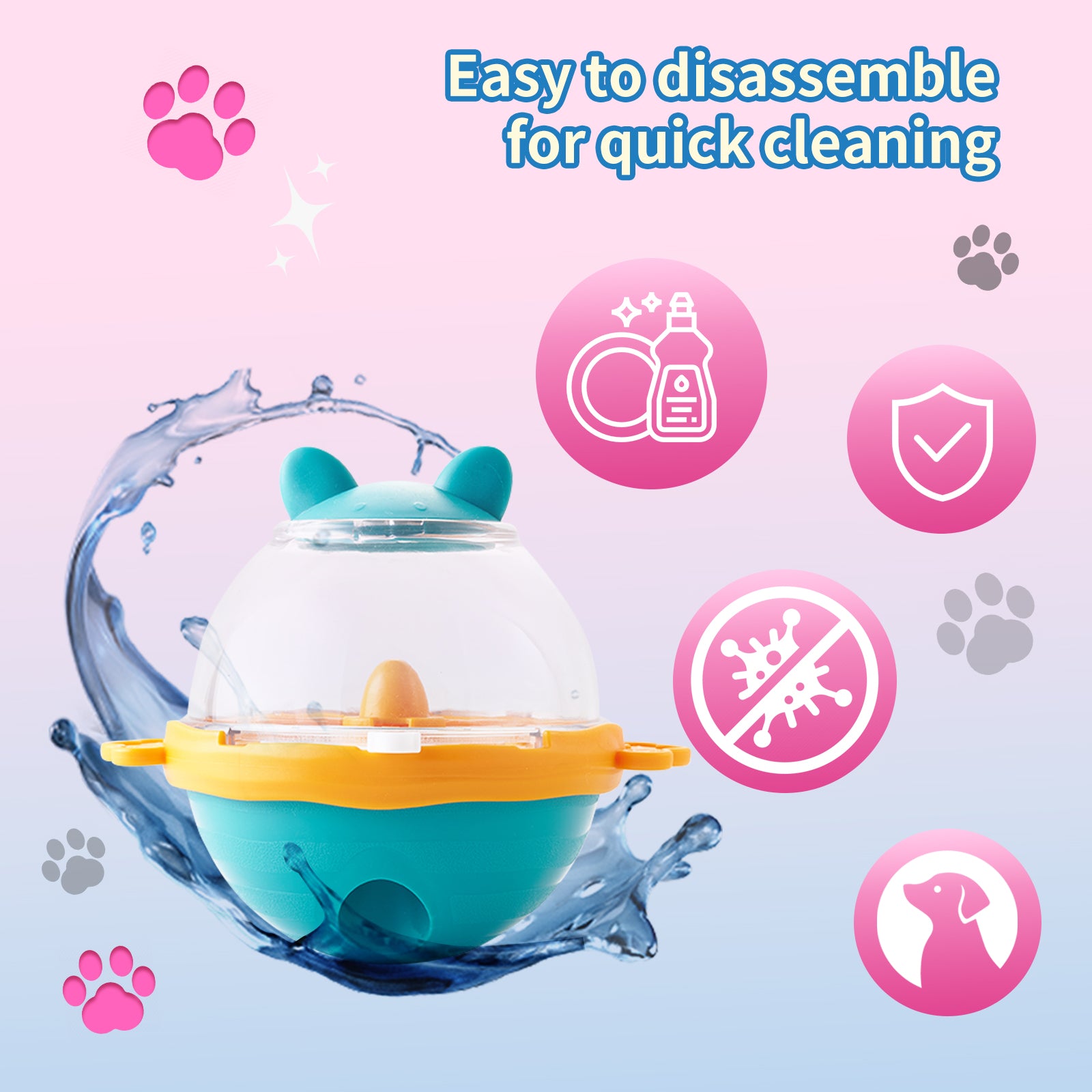 Dog Treat Balls Slow Feeder ToysDog & Cat Treat Dispenser Puzzle Toys  Active Rolling Balls For Medium&Large Dog Breeds  Interactive Squeaky Mental Stimulation