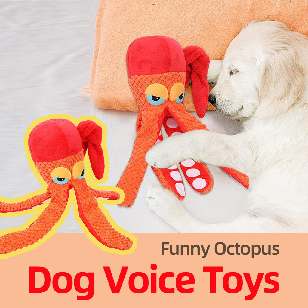 Oktopus Plüsch-Quietschspielzeug für Hunde – Zahnpflege & Kauspielzeug für Welpen