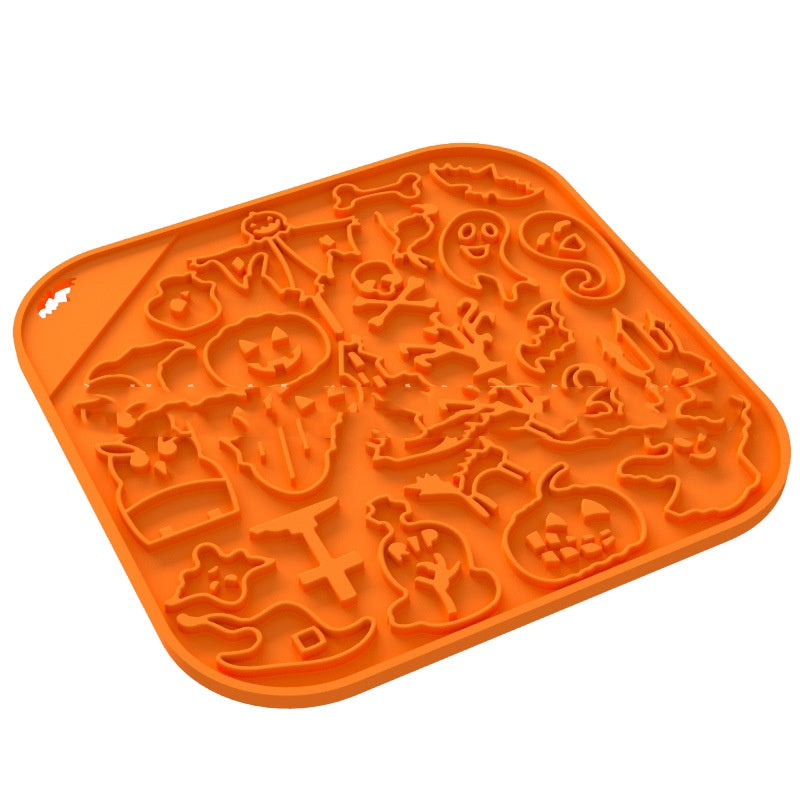 Halloween Silikon-Leckpad für Hunde – Anti-Schling, Kürbis & Geist-Design