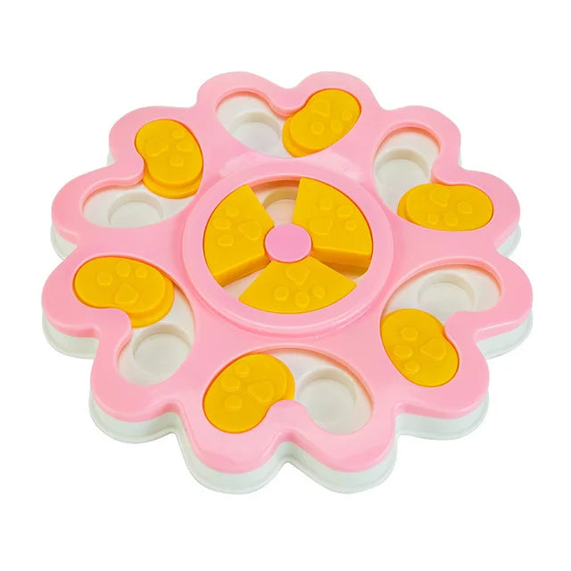 Intelligenzspielzeug Hund – Blumen-Futterspender & Anti-Schling-Napf | Ø25 cm | Blau & Pink