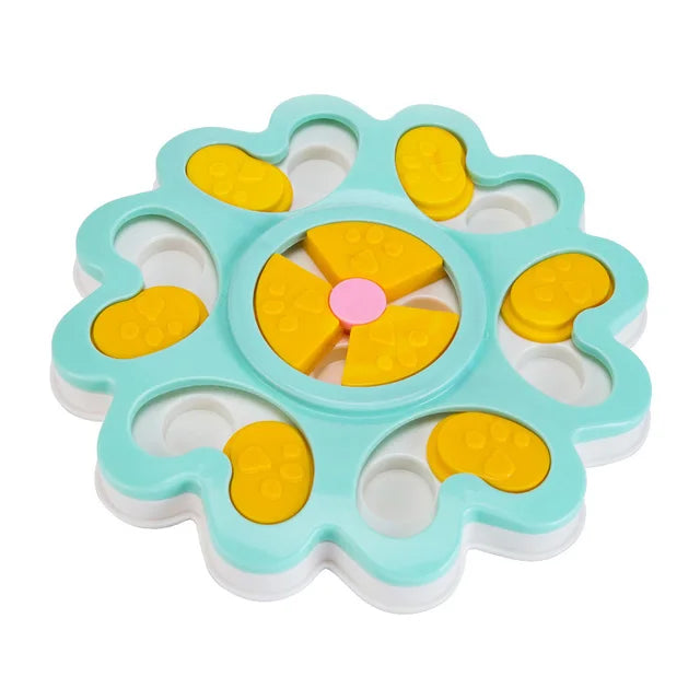 Intelligenzspielzeug Hund – Blumen-Futterspender & Anti-Schling-Napf | Ø25 cm | Blau & Pink