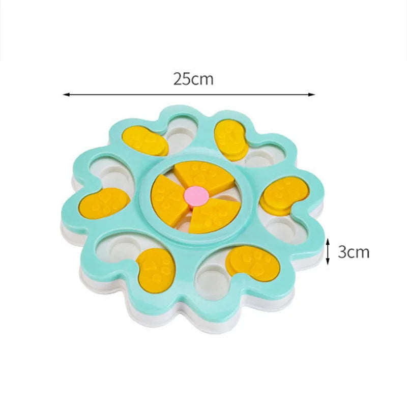 Intelligenzspielzeug Hund – Blumen-Futterspender & Anti-Schling-Napf | Ø25 cm | Blau & Pink